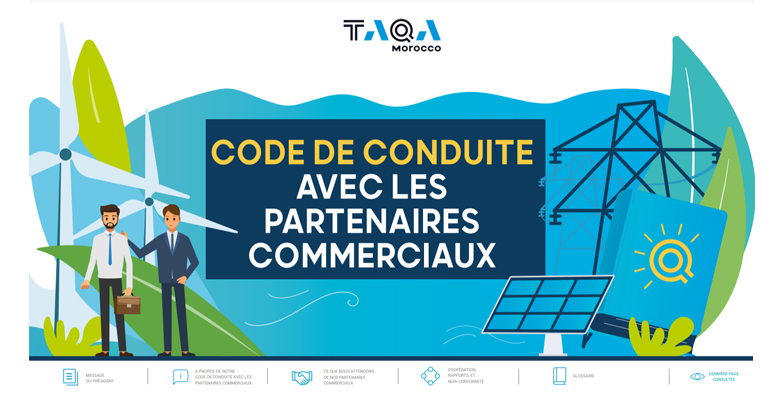 Télécharger le Code de Conduite avec les Partenaires Commerciaux de TAQA Morocco